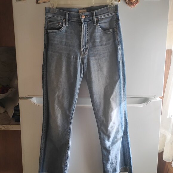 Mother Denim Insider Crop Fray Light Kitty Racer Size 26 - Picture 5 of 15